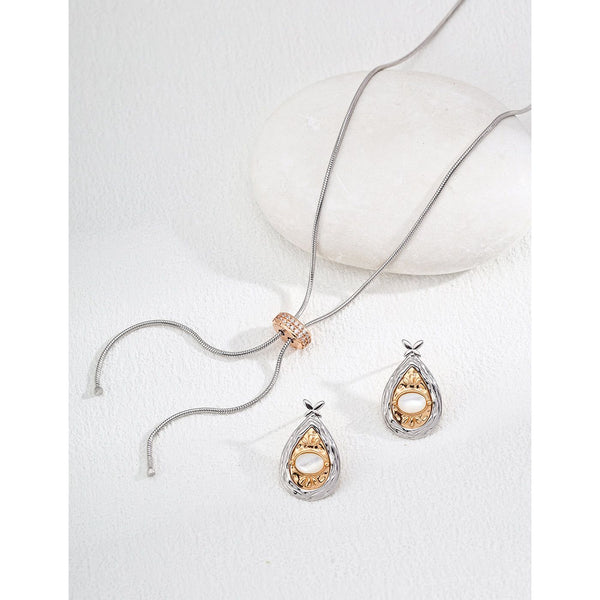 S925 Silver Mother-of-Pearl Earrings - Hover Image