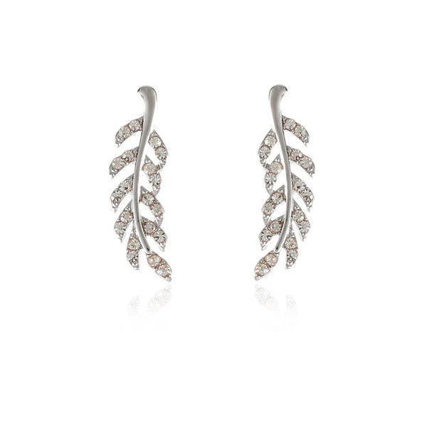 Hollow leaf stud earrings