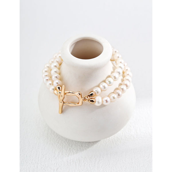 S925 Silver Minimalist Natural Pearl Bracelet