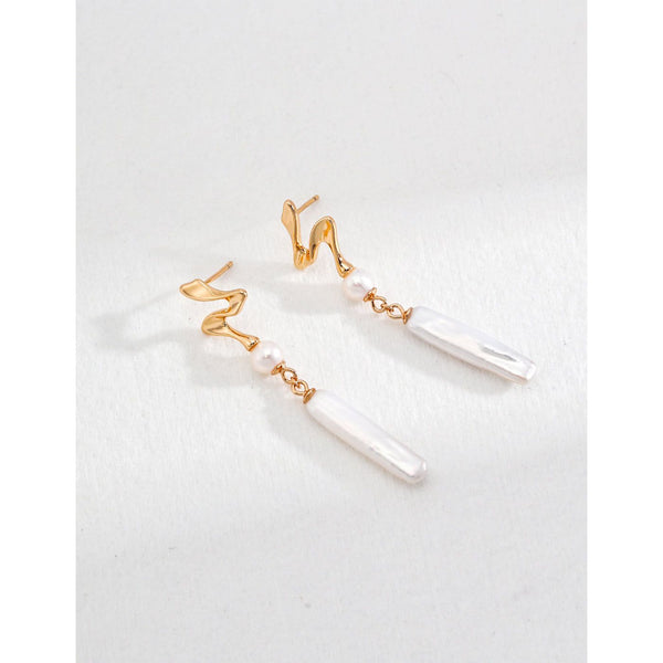 S925 Silver Natural Pearl Earrings