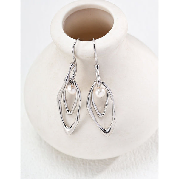 S925 Silver Minimalist Natural Pearl Earrings