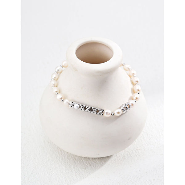 S925 Silver Natural Pearl Bracelet - Hover Image