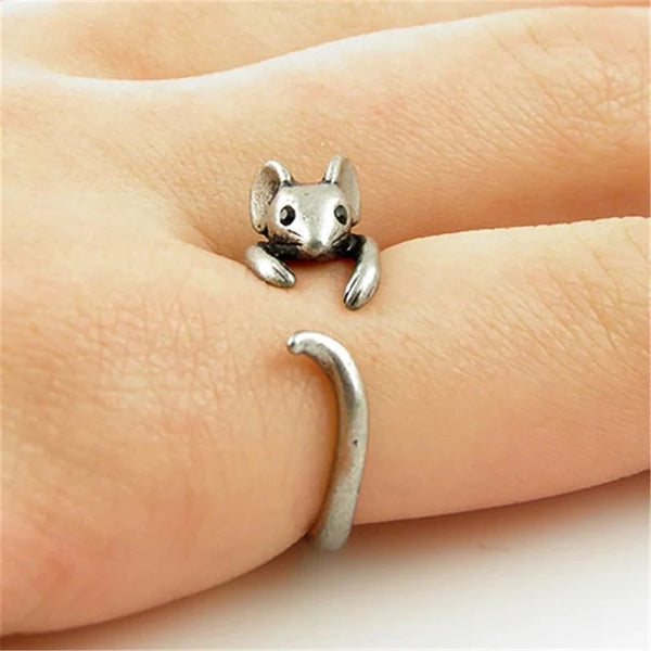 Cute Mouse Shape Open Ring - Hover Image