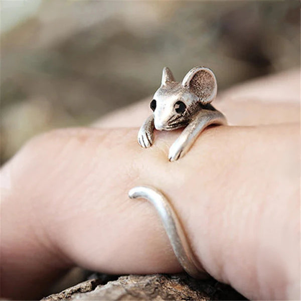 Cute Mouse Shape Open Ring