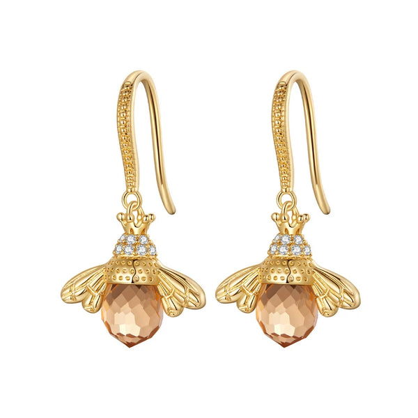 Lovely Bee Kiss Drop Earrings - Hover Image