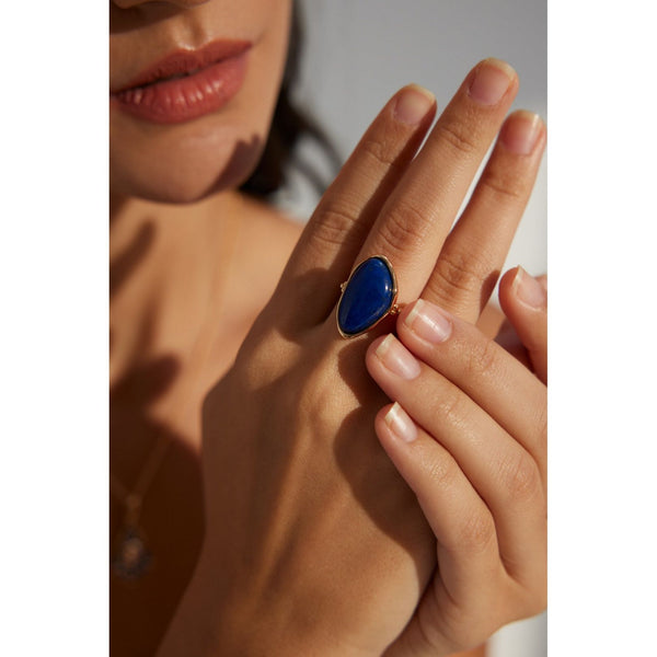 S925 Silver Vintage Lapis Lazuli Ring - Hover Image