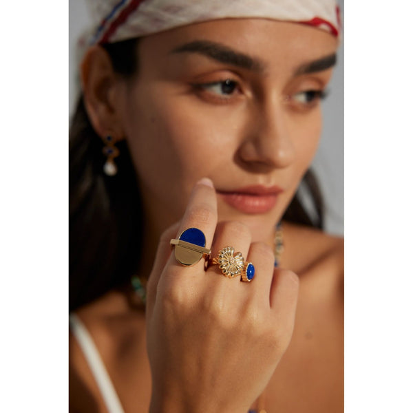 S925 Silver Lapis Lazuli Ring - Hover Image