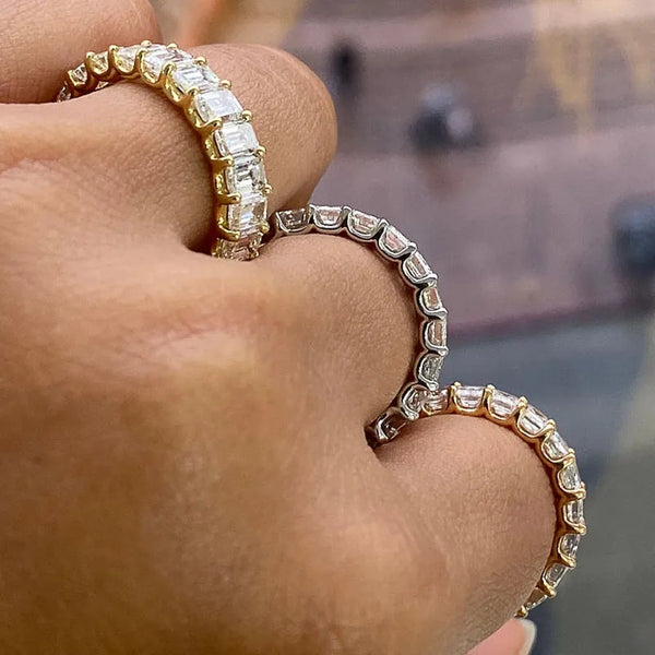 Luxury Micro Paved Square Cubic Zirconia Ring - Hover Image