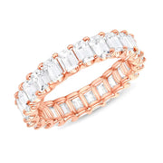 Elegant baguette diamond rings with gold and silver bands, ideal for jewelry designers, jewelry websites, and storage in a luxurious jewelry case.