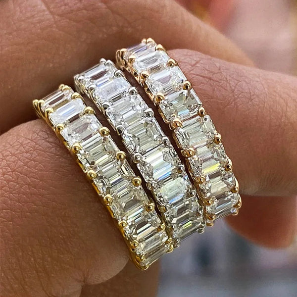 Luxury Micro Paved Square Cubic Zirconia Ring