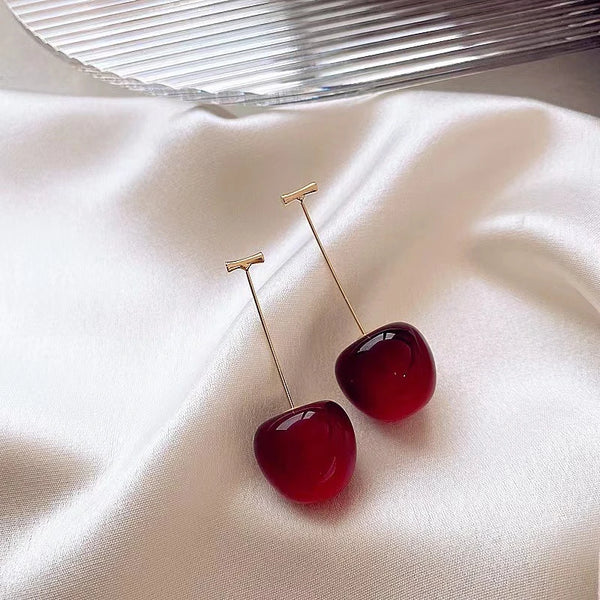 Fashionable cherry earrings - Hover Image