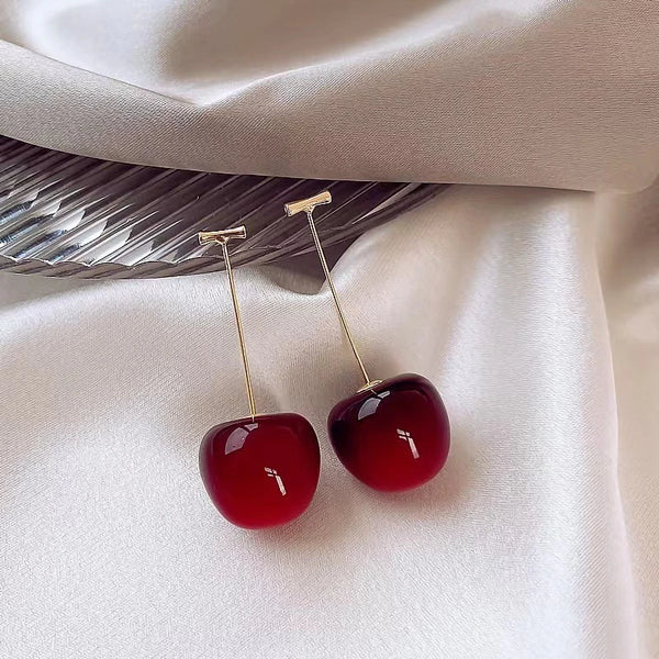 Fashionable cherry earrings