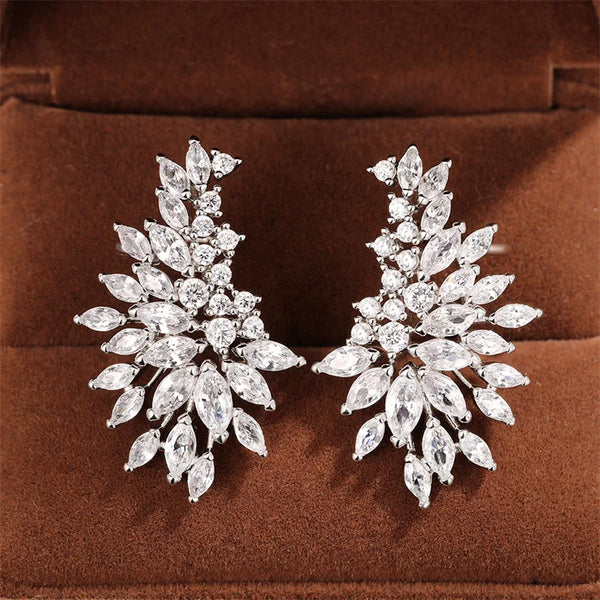 Sparkling Cubic Zirconia Stud Earrings - Hover Image
