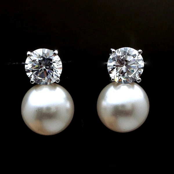 Dainty Women Imitation Pearl Stud Earrings