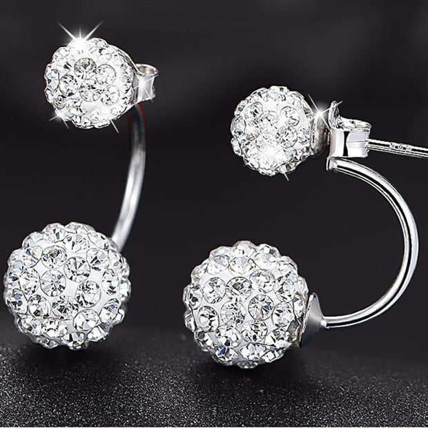 Double-sided crystal earrings for earrings piercing, designed by jewelry designers, perfect for jewelry storage, jewelry cleaning, and featured on jewelry websites.