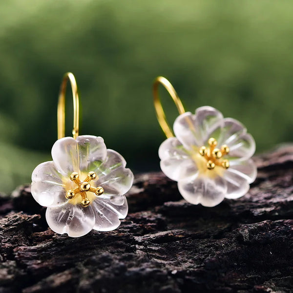 Flower in the Rain Drop Earring