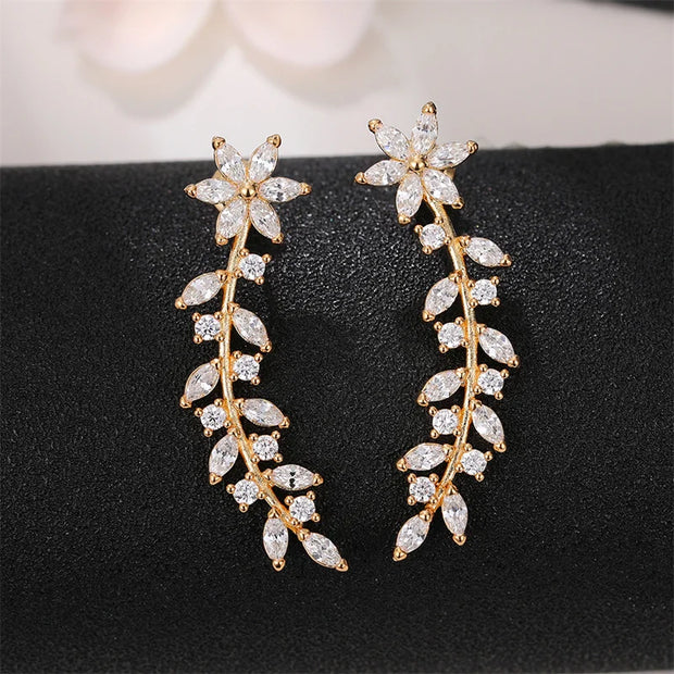 Elegant floral vine ear cuff earring for "jewelry storage," "jewelry websites," and "vintage jewelry." Perfect for "earrings piercing" or "body jewelry," designed by top "jewelry designers" with timeless charm.