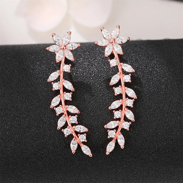 Elegant floral vine ear cuff earring for "jewelry storage," "jewelry websites," and "vintage jewelry." Perfect for "earrings piercing" or "body jewelry," designed by top "jewelry designers" with timeless charm.