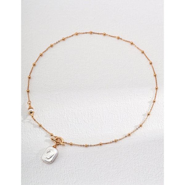 S925 Silver Natural Pearl Necklace - Hover Image