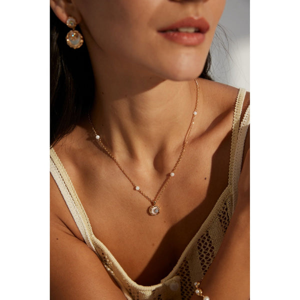S925 Silver Mother-of-Pearl Elegant Necklace - Hover Image