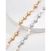 Elegant pearl bracelet with vintage gold and 925 silver accents, ideal for jewelry storage, designed by expert jewelry designers, perfect for vintage jewelry lovers, gem jewelry enthusiasts, or pairing with turquoise jewelry and emerald ring jewelry.