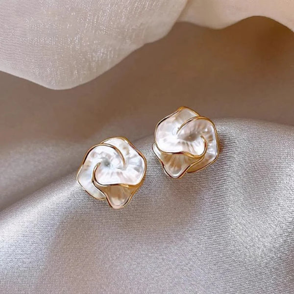Delicate Camellia Stud Earrings