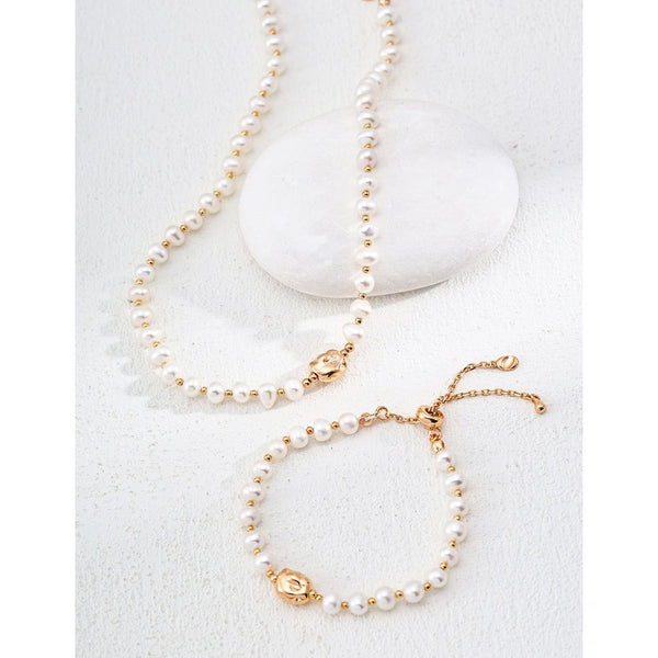 S925 Silver Minimalist Natural Pearl Necklace/Bracelet