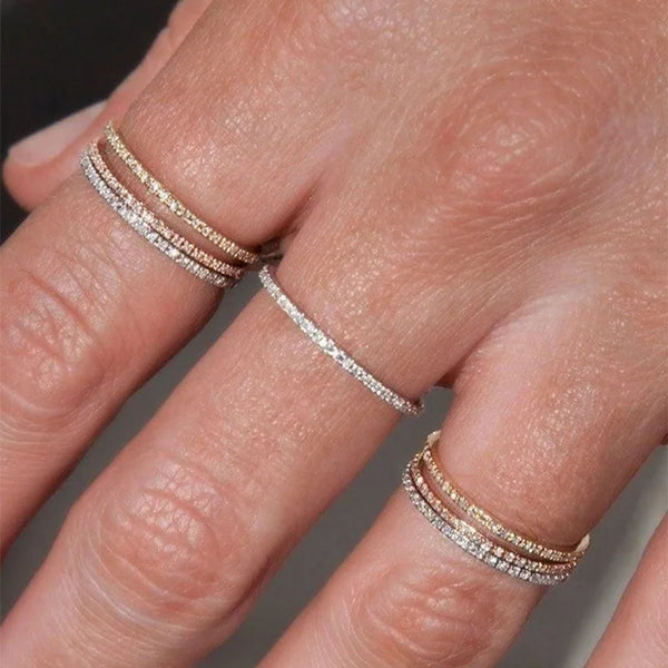 Tiny Delicate Micro Pave Zircon Ring