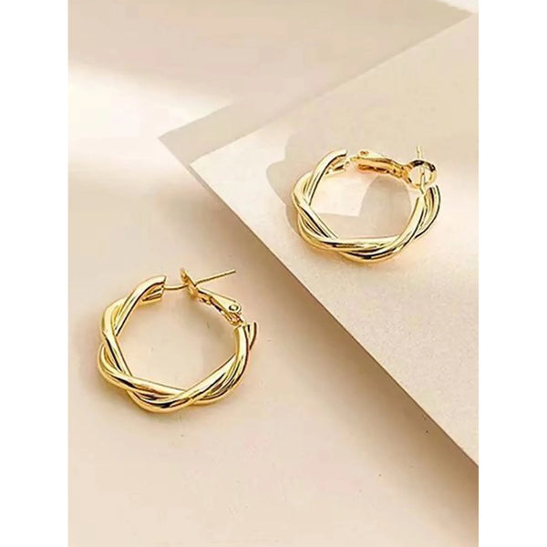 Creative double loop wrapped earrings - Hover Image