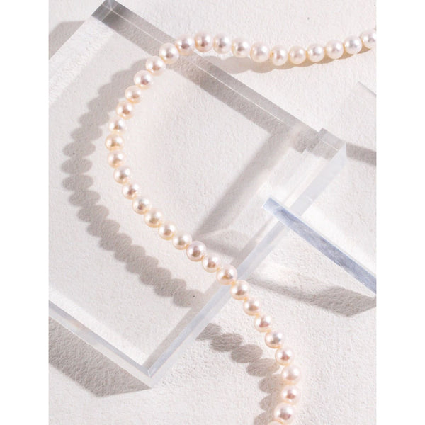 S925 Silver Natural Pearl Necklace - Hover Image