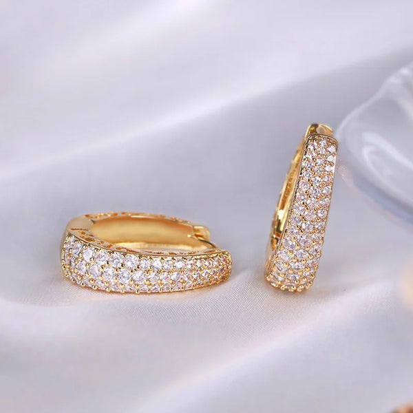 Hollow Gold Hoop Earrings - Hover Image
