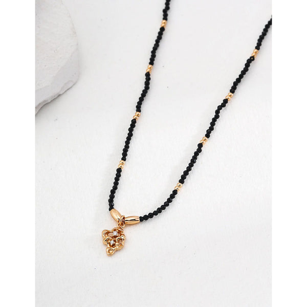 S925 Silver Black Crystal Necklace
