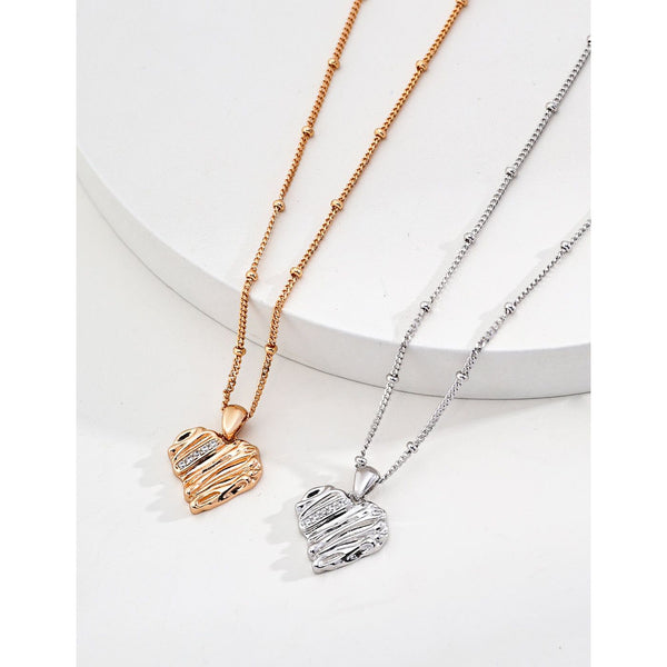 S925 Silver Minimalist Heart-Shaped Zircon Necklace