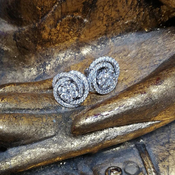 Fancy Cubic Zirconia Stud Earrings - Hover Image