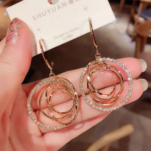 Women's Geometric Drop Earrings - Hover Image