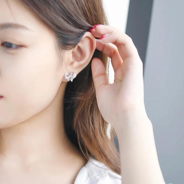 Romantic Bowknot Women Stud Earrings - Hover Image