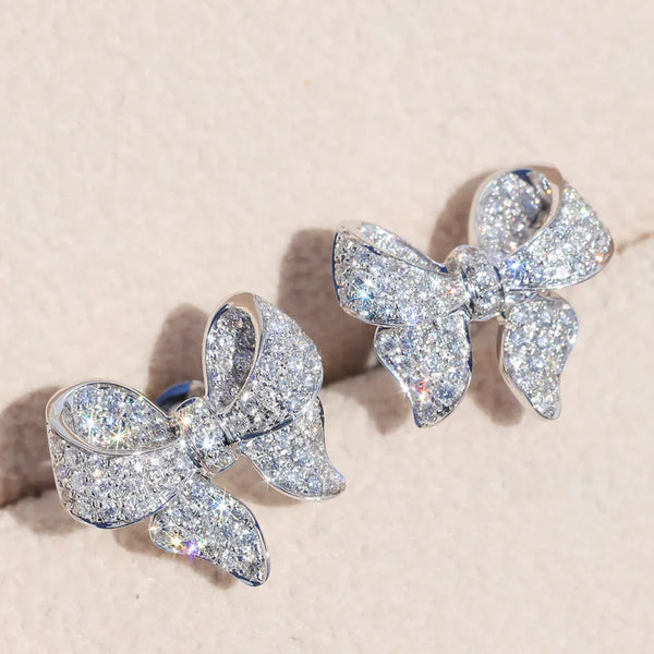 Romantic Bowknot Women Stud Earrings
